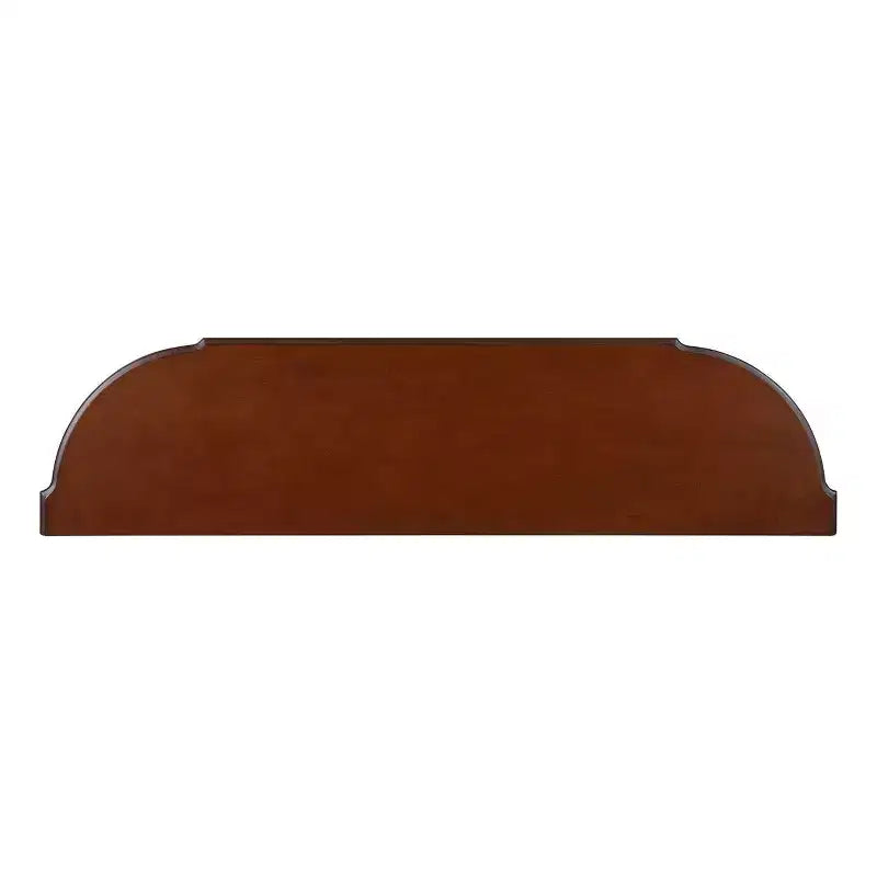 Console Rétro Courbée en Pin, Étagère Ouverte et 2 Tiroirs — Bleu Marine et Marron